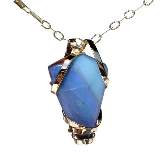 Goldanhänger Opal-Blue